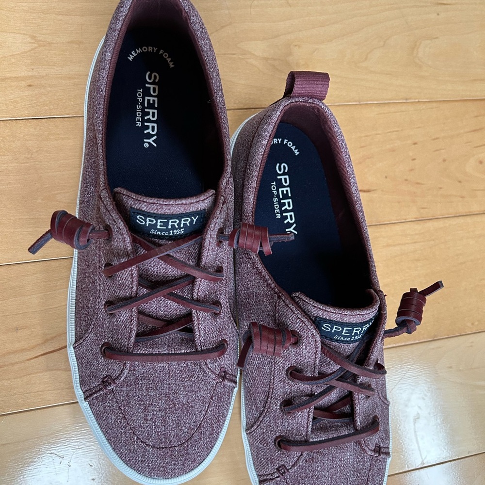 New Sperry wine colored top siders.